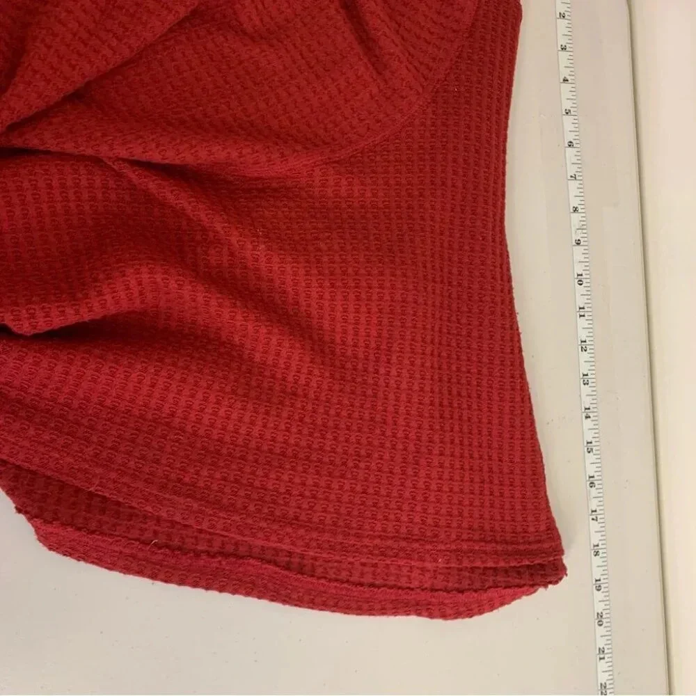 Sympli Burnt Red Off Shoulder Waffle Knit Semi Cropped Sweater Top Size 16